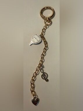 Gold-Tone Musical Charm with Hot Air Balloon Accent